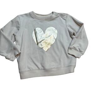 Primary Heart Sweatshirt sz 12-18 months Cream with Gold Heart